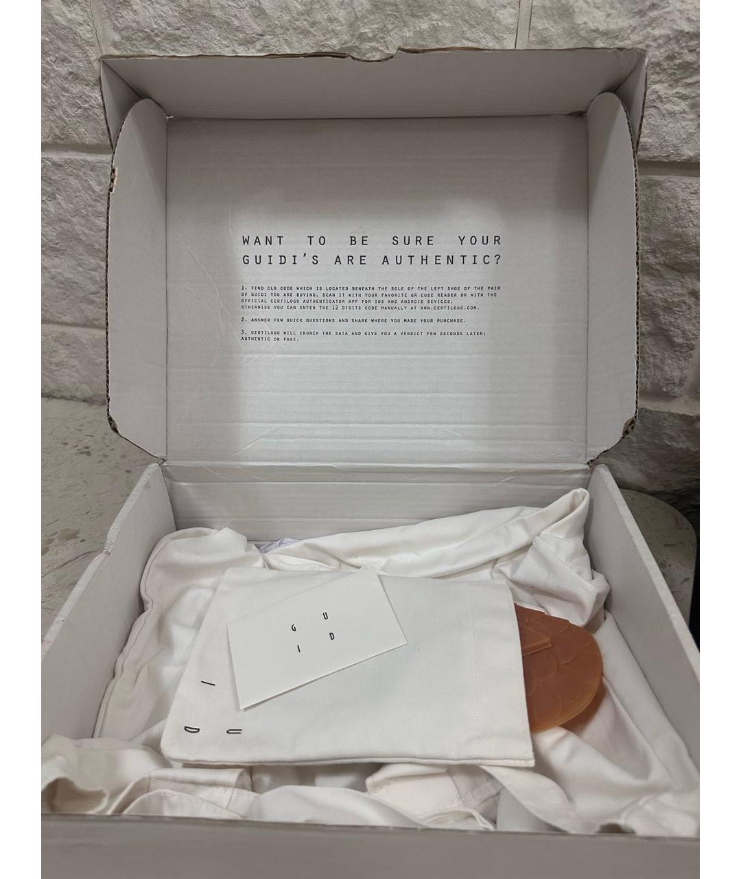GUIDI Белые кожаные ботинки, фото 3