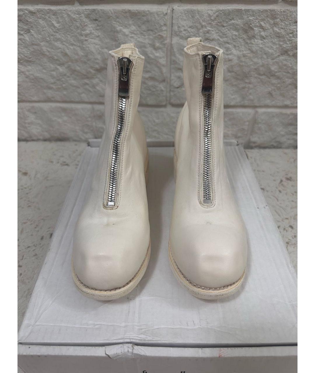 GUIDI Белые кожаные ботинки, фото 2
