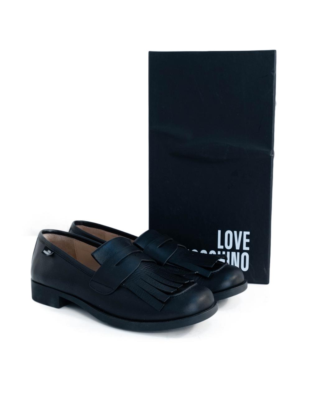 LOVE MOSCHINO Черные кожаные лоферы, фото 6