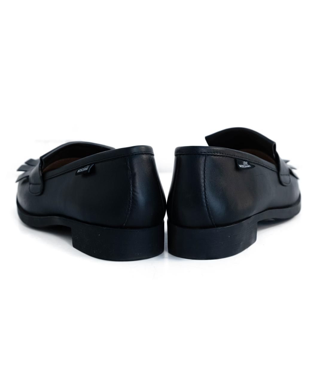 LOVE MOSCHINO Черные кожаные лоферы, фото 5