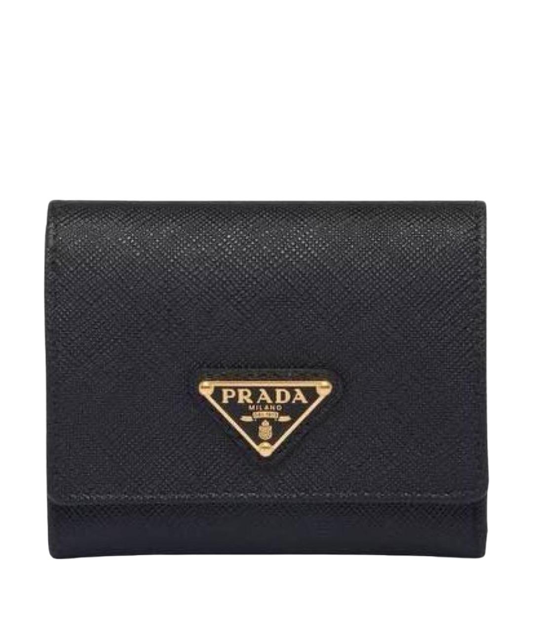 PRADA Черный кожаный кошелек, фото 1