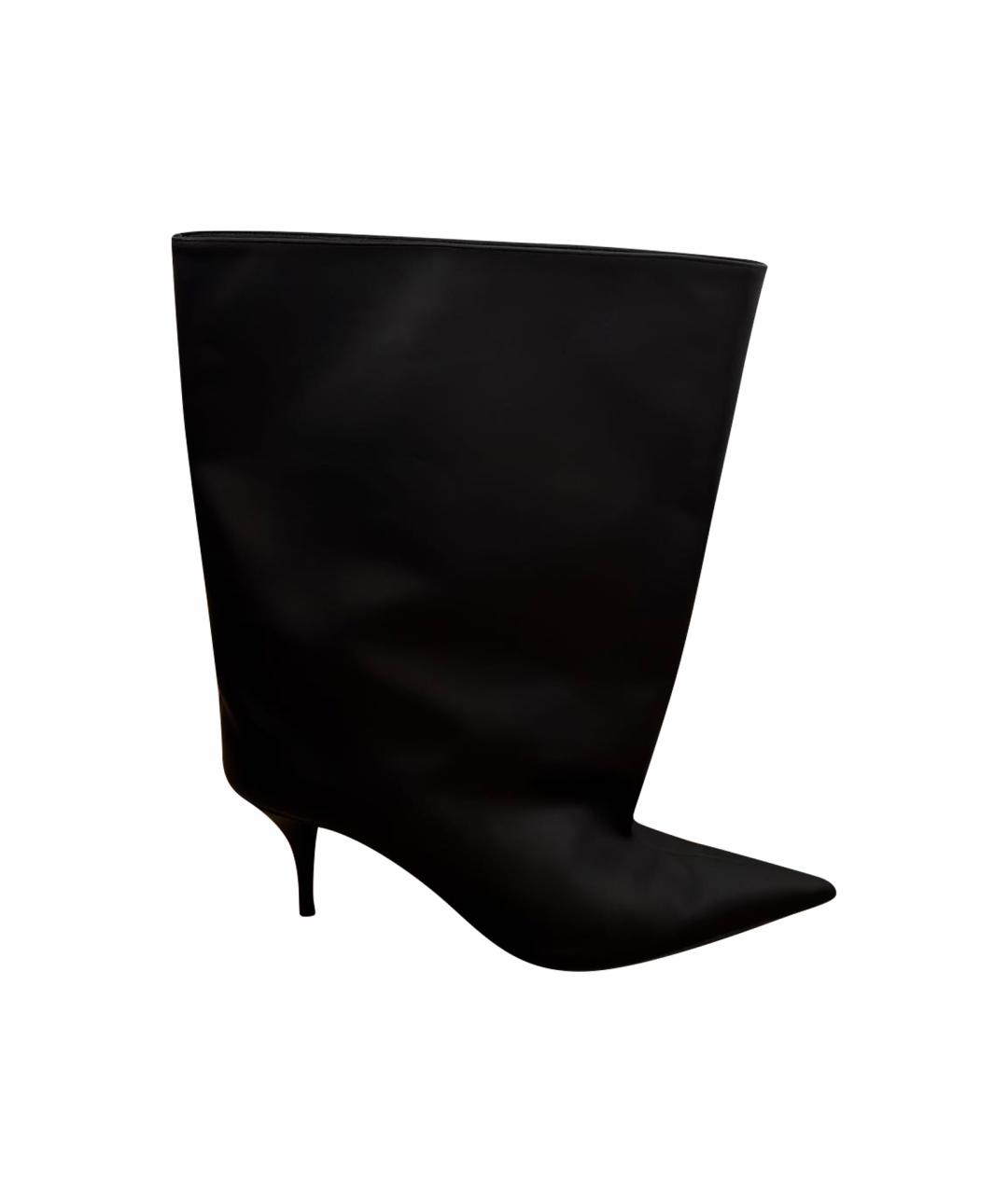 BALENCIAGA Черные кожаные сапоги, фото 1