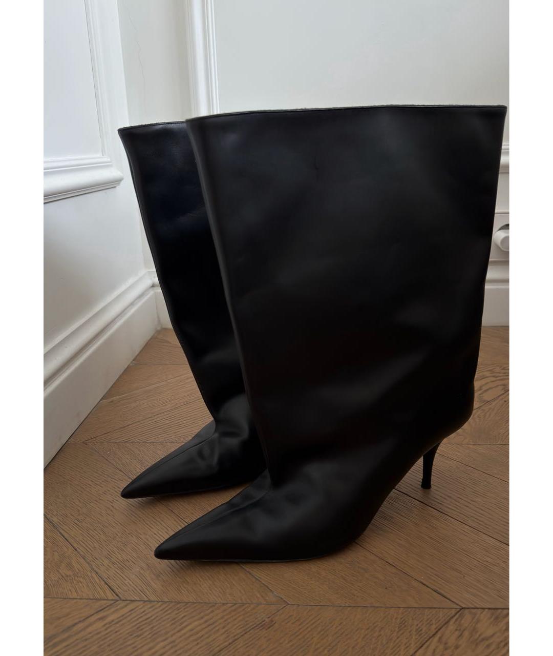 BALENCIAGA Черные кожаные сапоги, фото 3