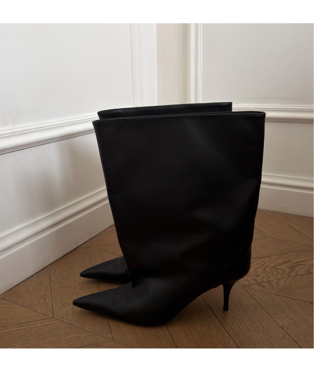BALENCIAGA Черные кожаные сапоги, фото 2