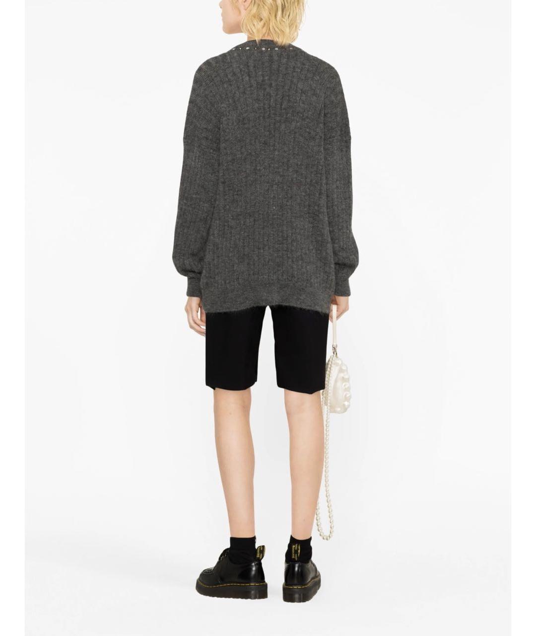 ALESSANDRA RICH Антрацитовый шерстяной кардиган, фото 6