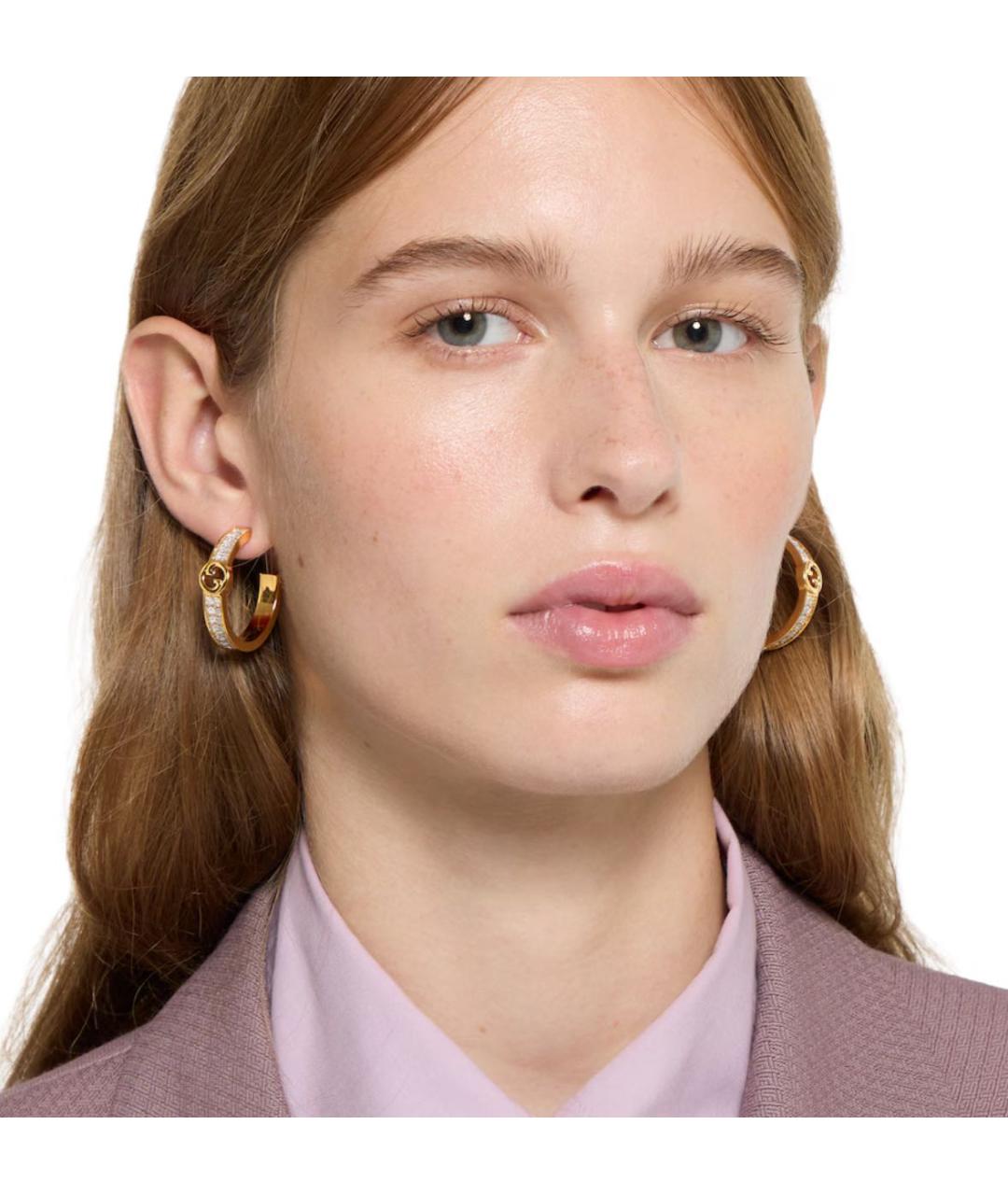 GUCCI Желтые латунные серьги, фото 4