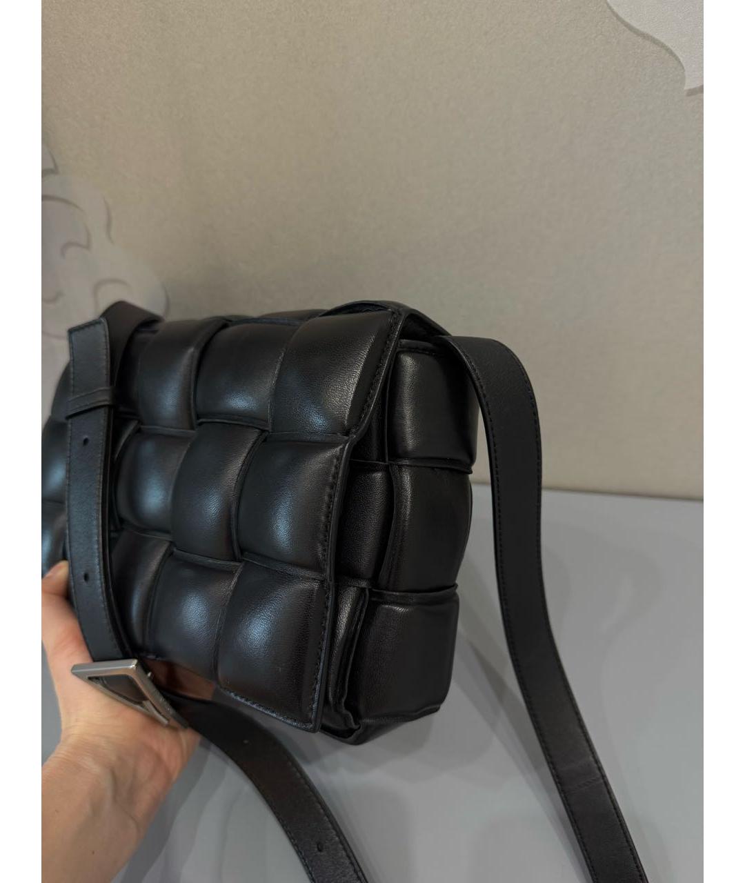 BOTTEGA VENETA Черная кожаная сумка через плечо, фото 4