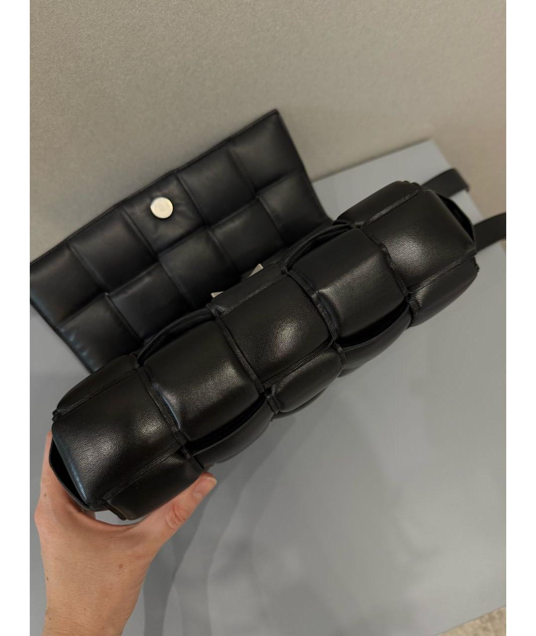 BOTTEGA VENETA Черная кожаная сумка через плечо, фото 3