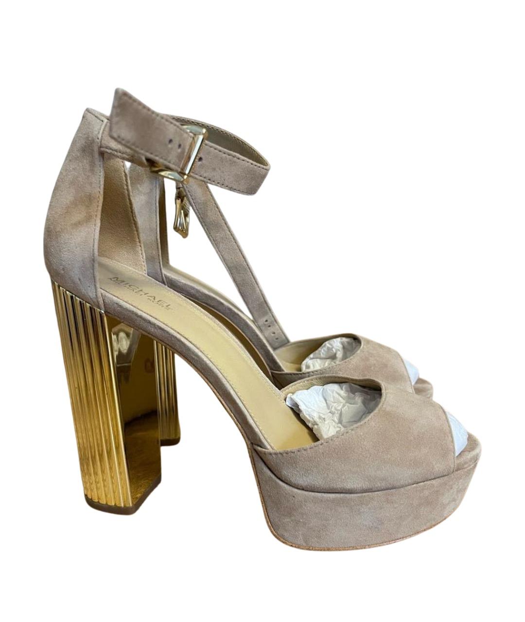 MICHAEL KORS Бежевые замшевые босоножки, фото 1