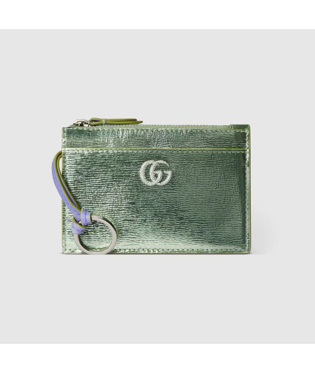 GUCCI Зеленый кожаный кардхолдер, фото 5