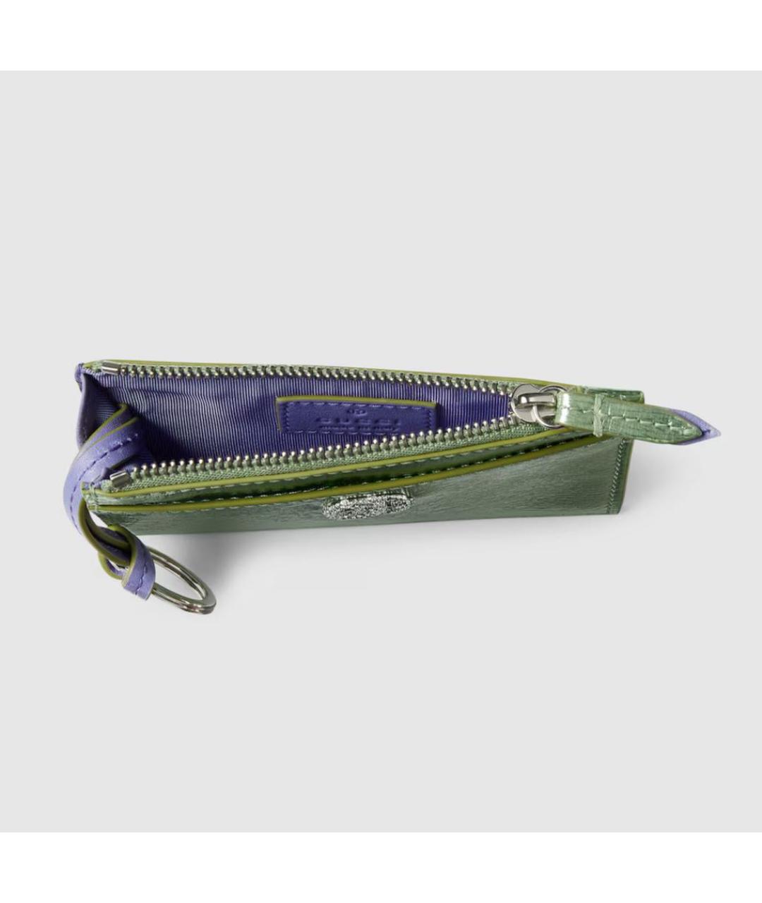 GUCCI Зеленый кожаный кардхолдер, фото 2