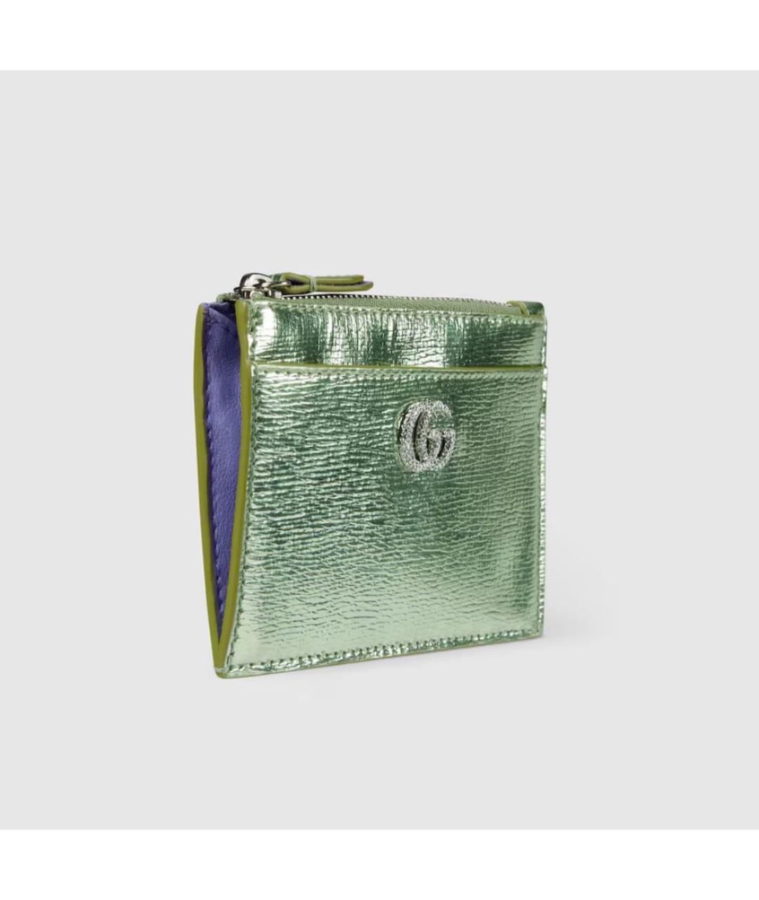 GUCCI Зеленый кожаный кардхолдер, фото 3