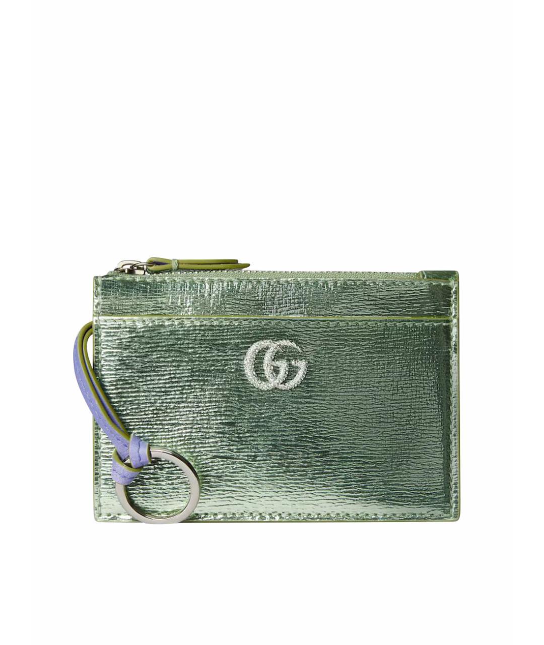 GUCCI Зеленый кожаный кардхолдер, фото 1
