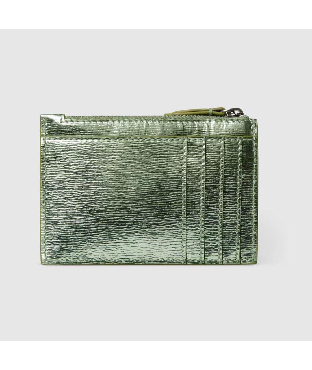 GUCCI Зеленый кожаный кардхолдер, фото 4