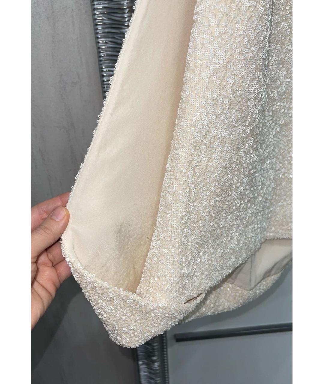 CHRISTIAN DIOR Бежевая шелковая майка, фото 5