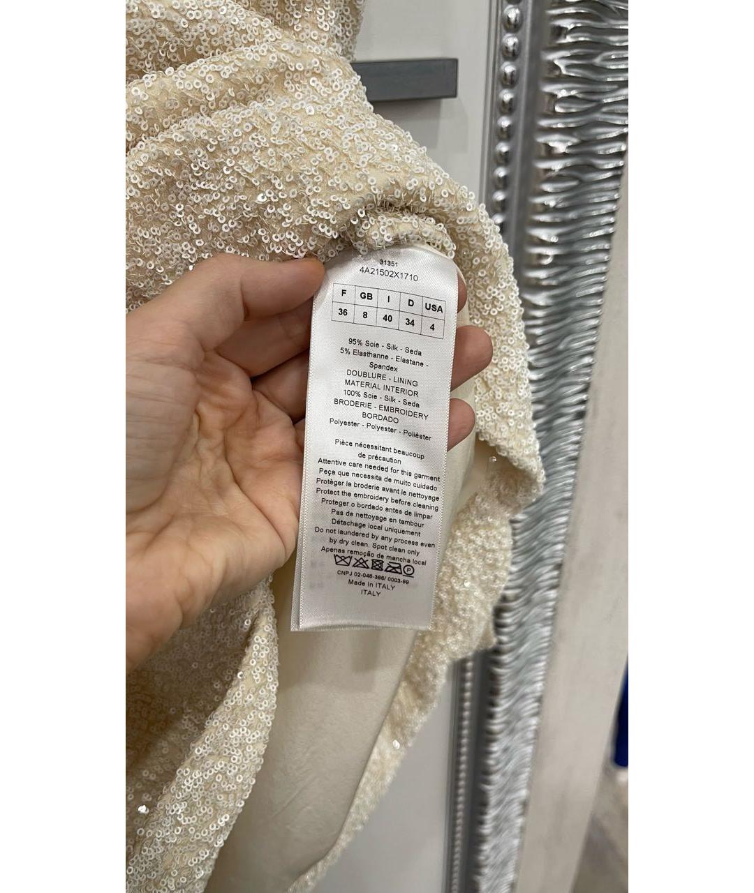 CHRISTIAN DIOR Бежевая шелковая майка, фото 4