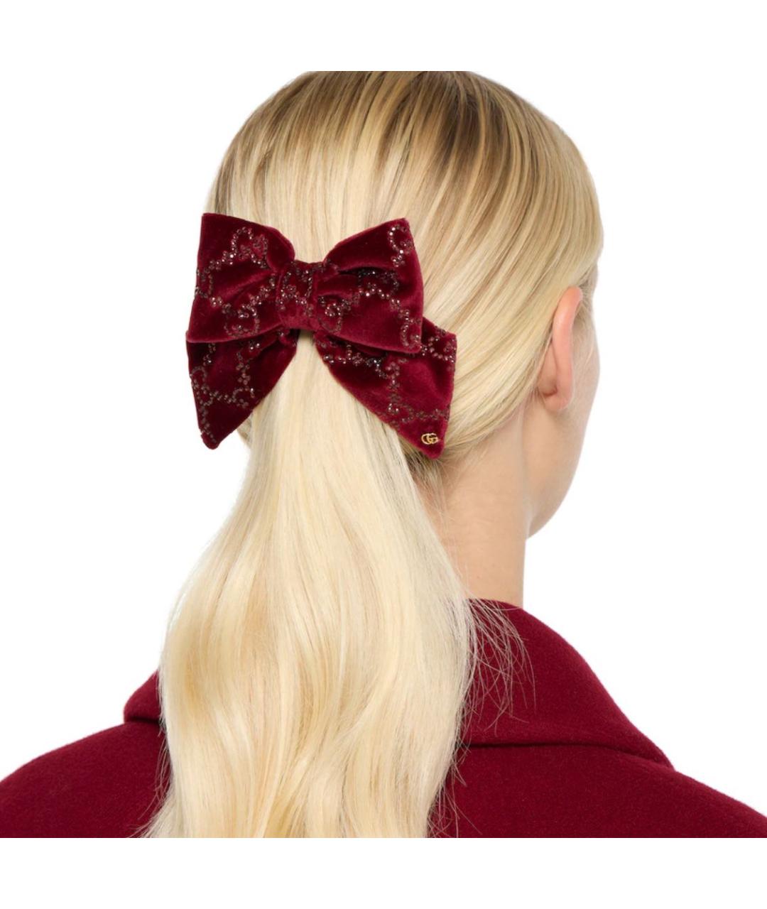 GUCCI Бордовая заколка, фото 3