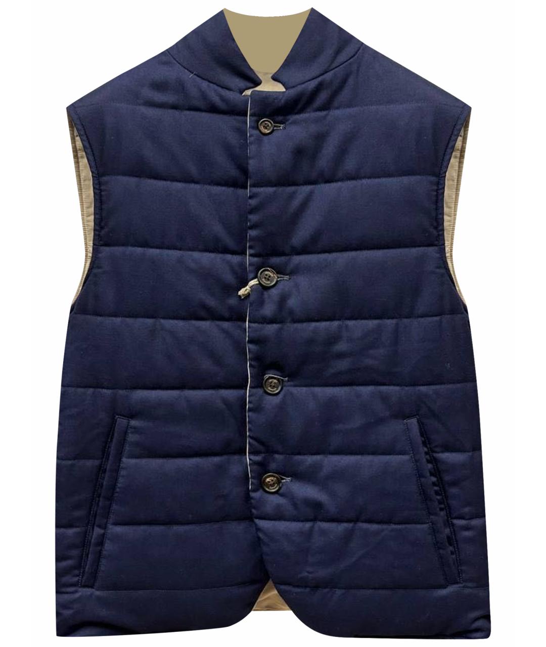 ELEVENTY Темно-синий кашемировый жилет, фото 1