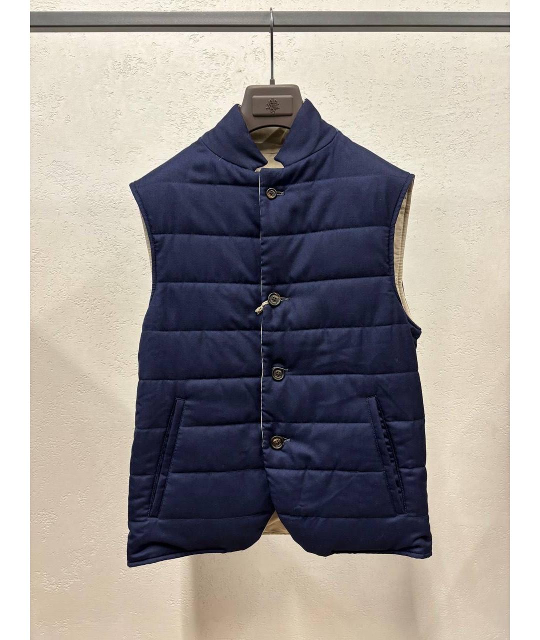 ELEVENTY Темно-синий кашемировый жилет, фото 5
