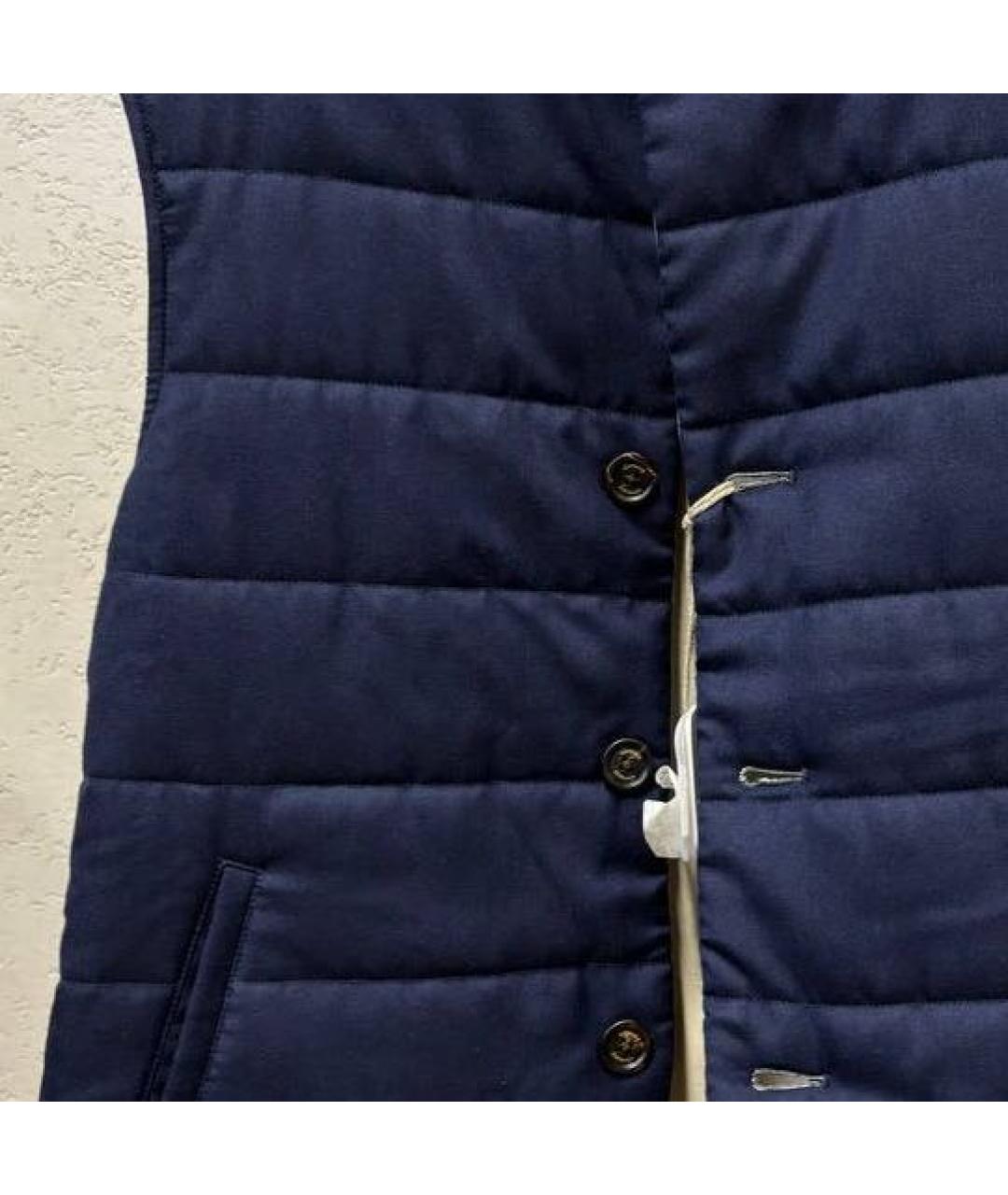 ELEVENTY Темно-синий кашемировый жилет, фото 4