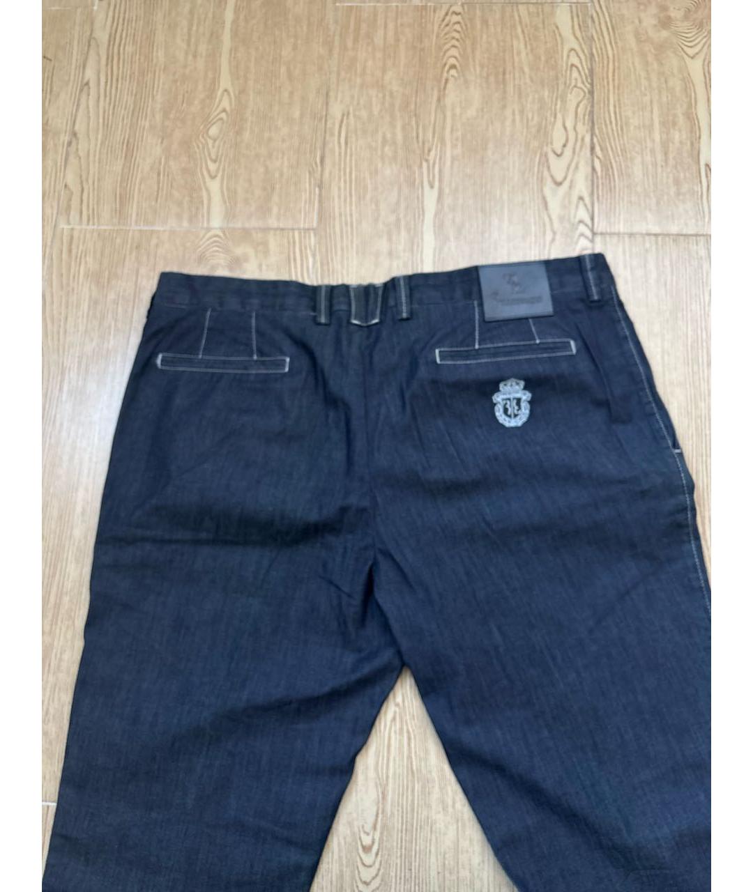 BILLIONAIRE Темно-синие хлопко-эластановые прямые джинсы, фото 3