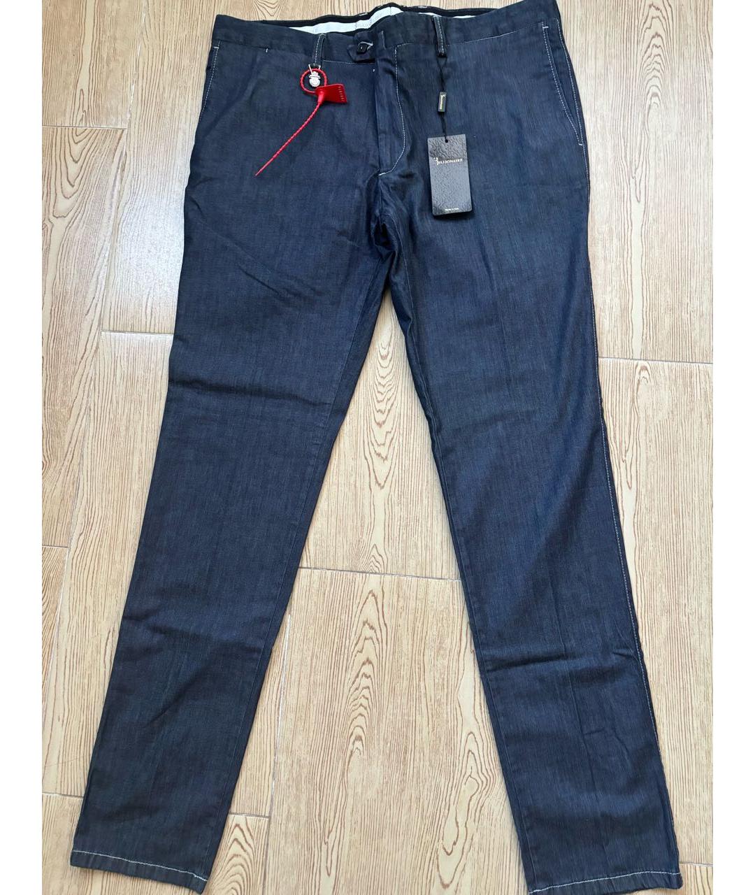 BILLIONAIRE Темно-синие хлопко-эластановые прямые джинсы, фото 5