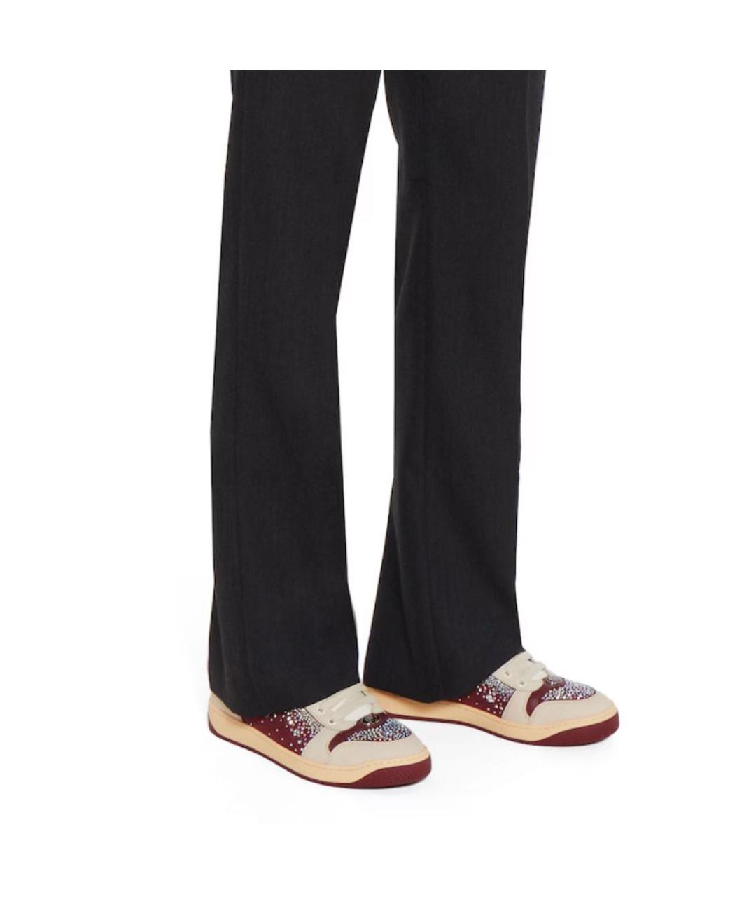 GUCCI Бежевые кожаные кроссовки, фото 3