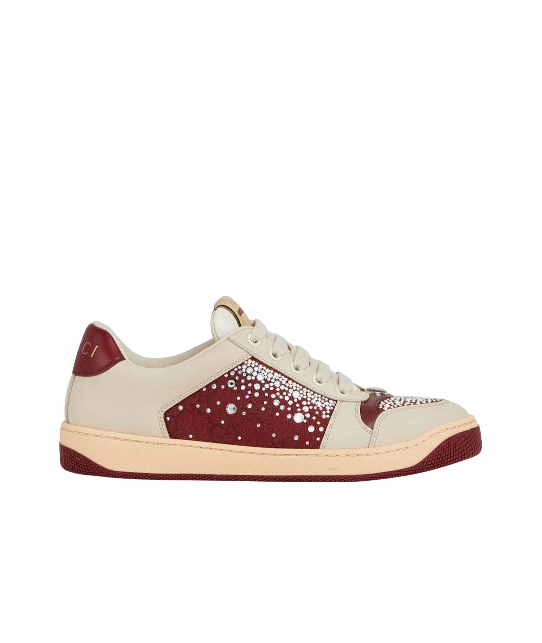 GUCCI Бежевые кожаные кроссовки, фото 1