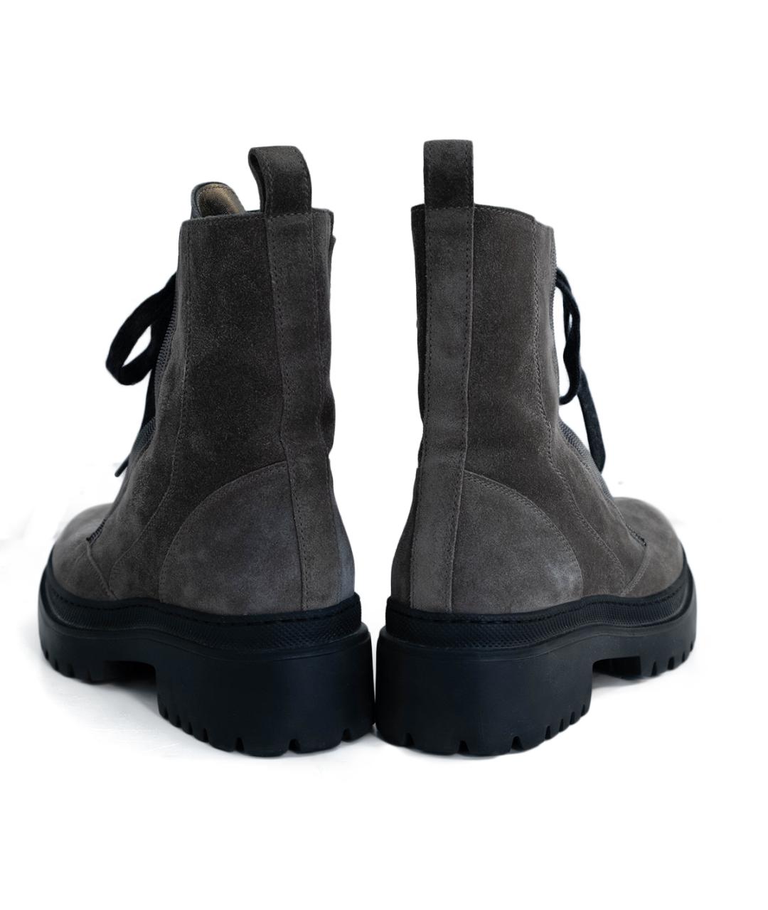 BRUNELLO CUCINELLI Серые замшевые ботинки, фото 5