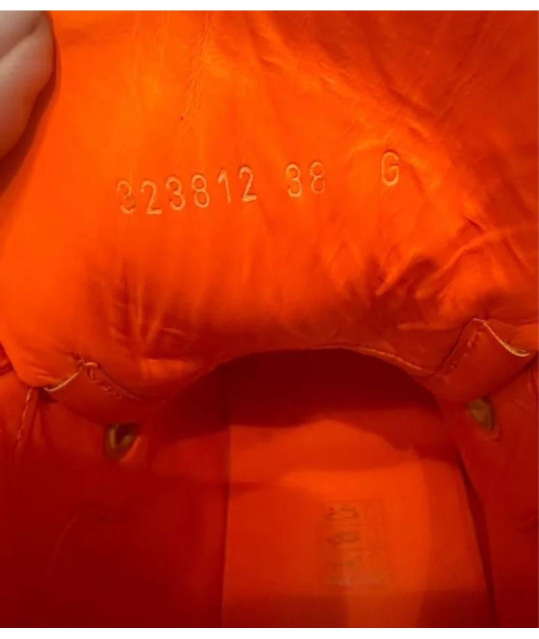 GUCCI Оранжевое кожаные слипоны, фото 5