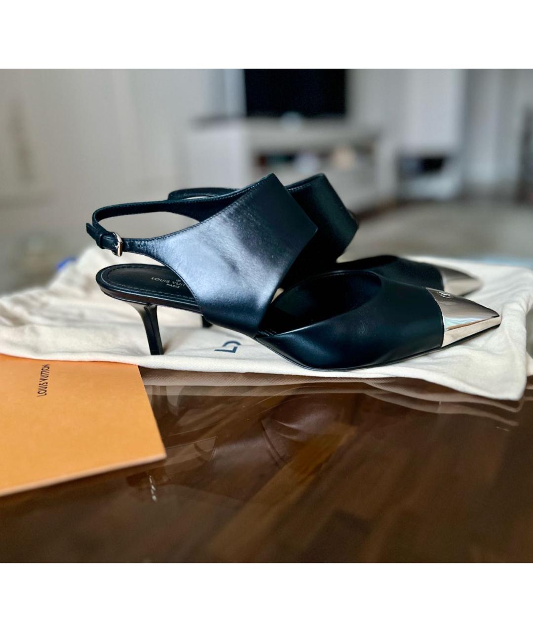 LOUIS VUITTON Черные кожаные туфли, фото 5