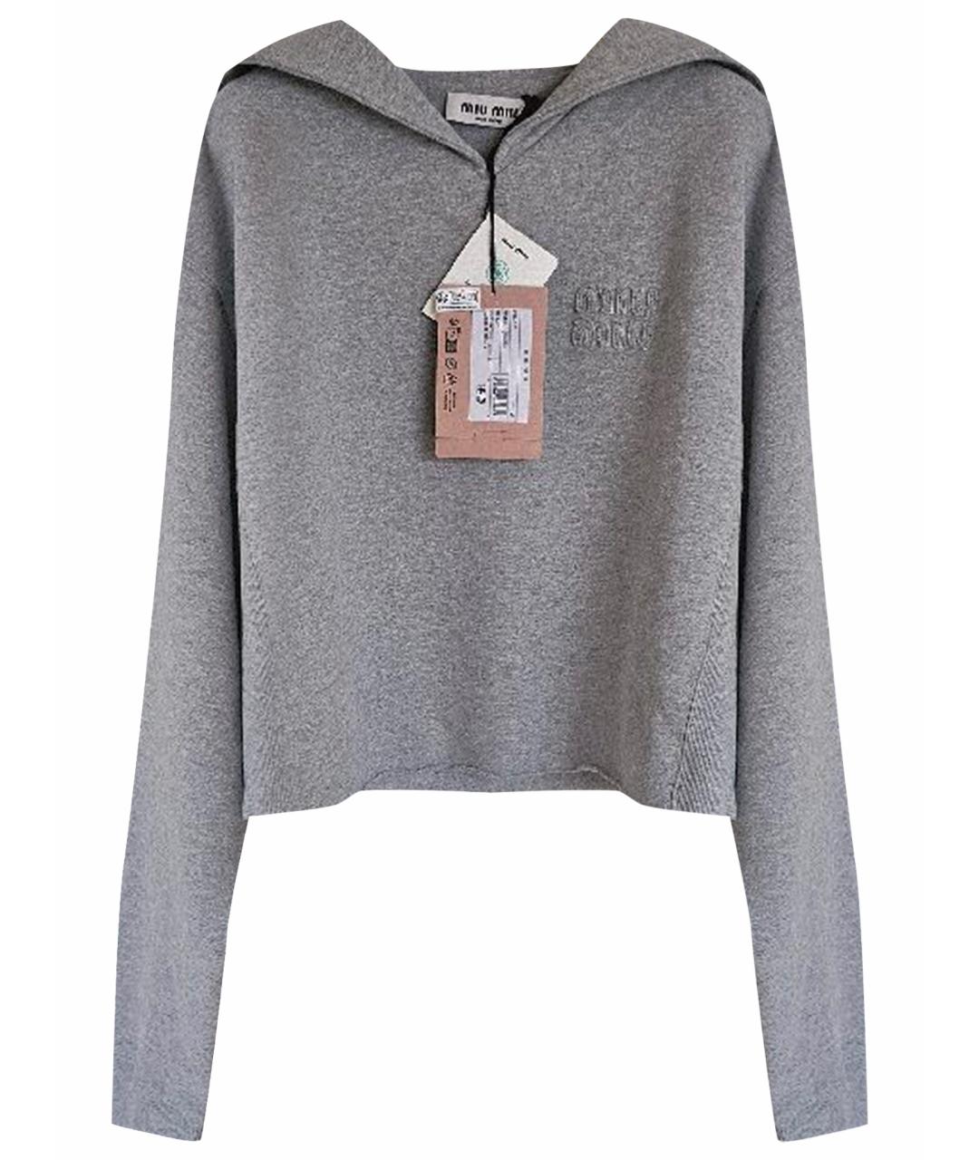 MIU MIU Серый хлопковый джемпер / свитер, фото 1