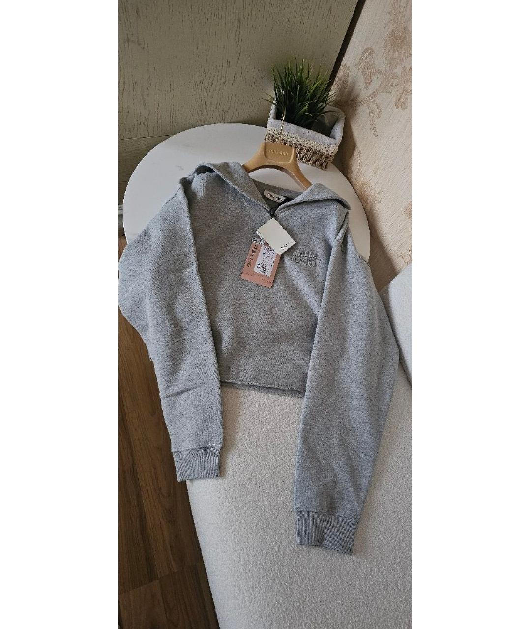 MIU MIU Серый хлопковый джемпер / свитер, фото 6