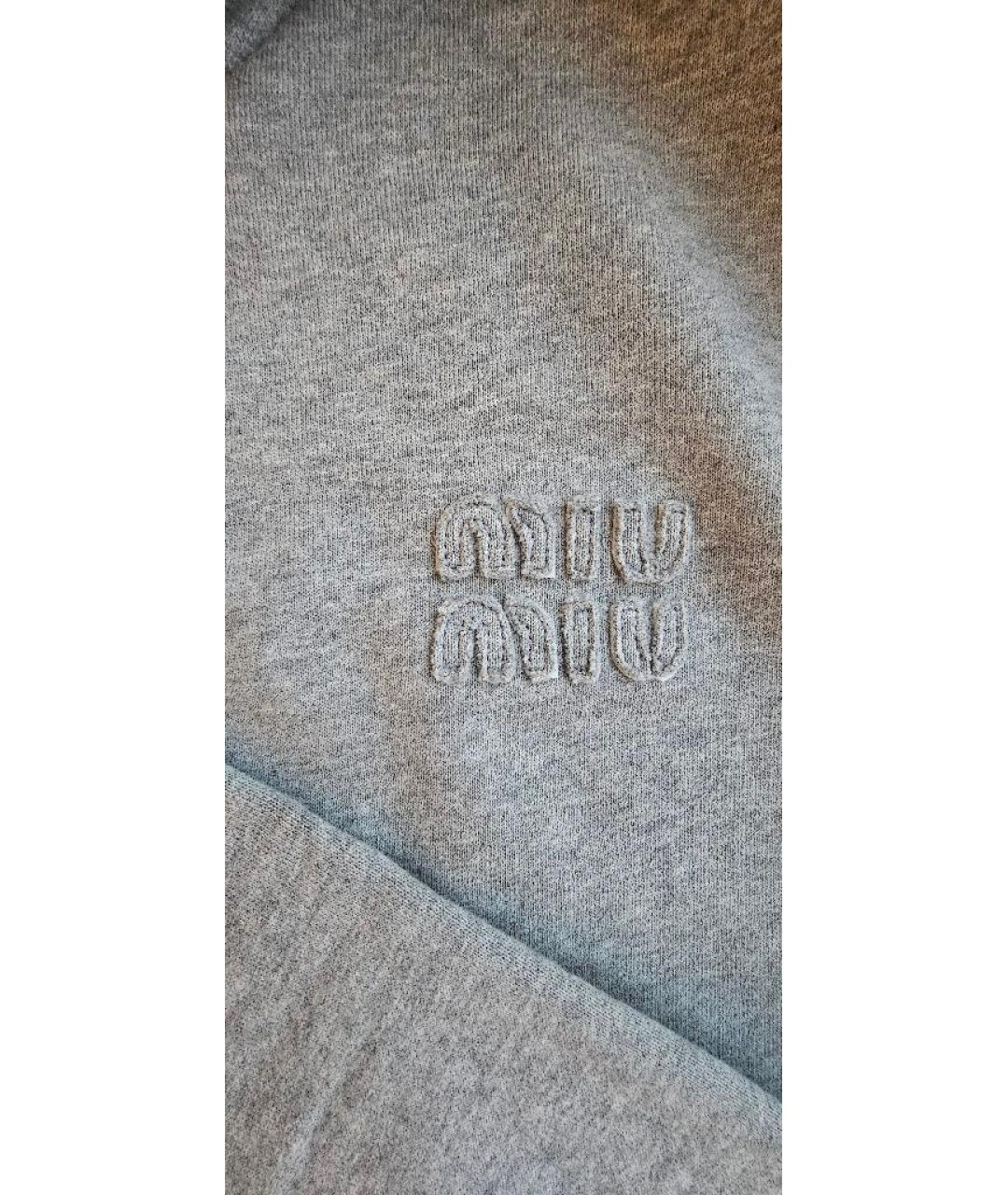 MIU MIU Серый хлопковый джемпер / свитер, фото 4