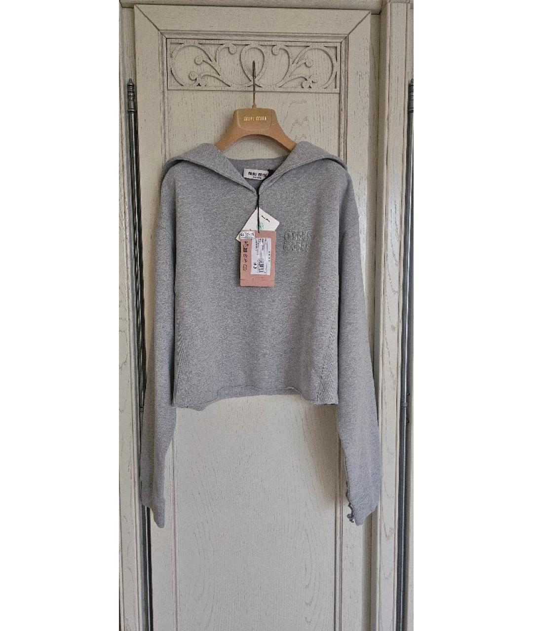 MIU MIU Серый хлопковый джемпер / свитер, фото 10