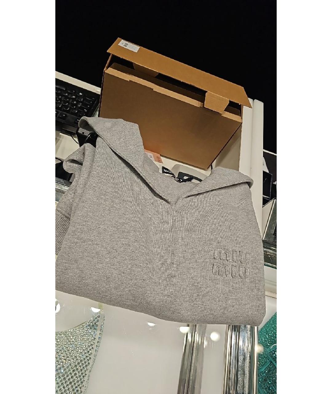 MIU MIU Серый хлопковый джемпер / свитер, фото 8