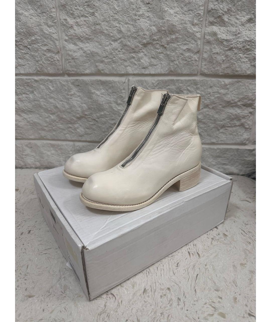 GUIDI Белые кожаные ботинки, фото 2