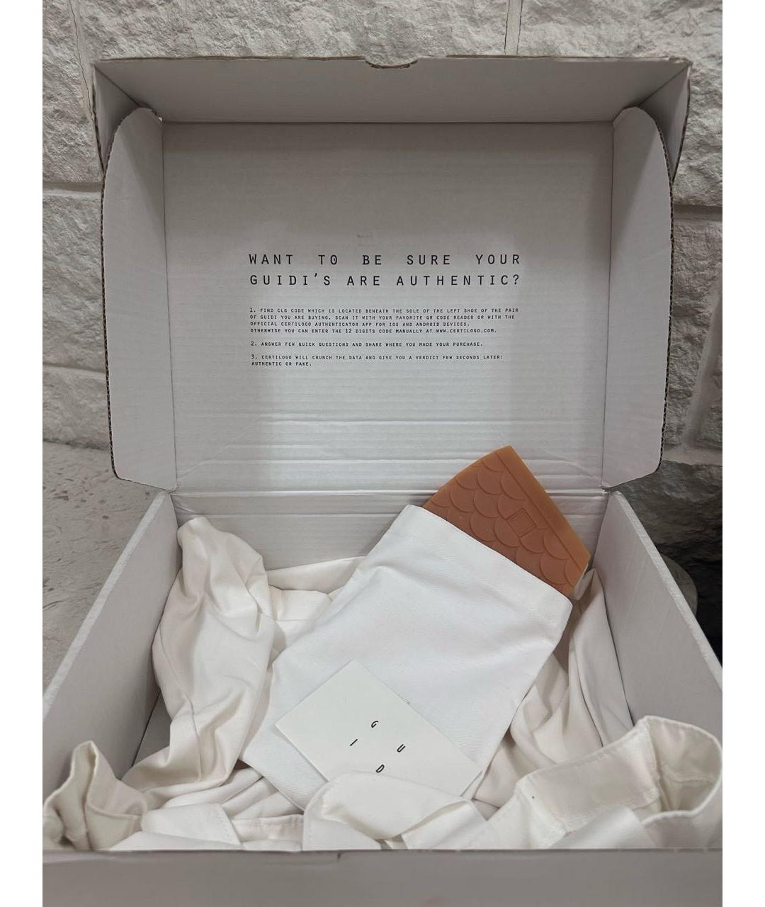 GUIDI Белые кожаные ботинки, фото 3