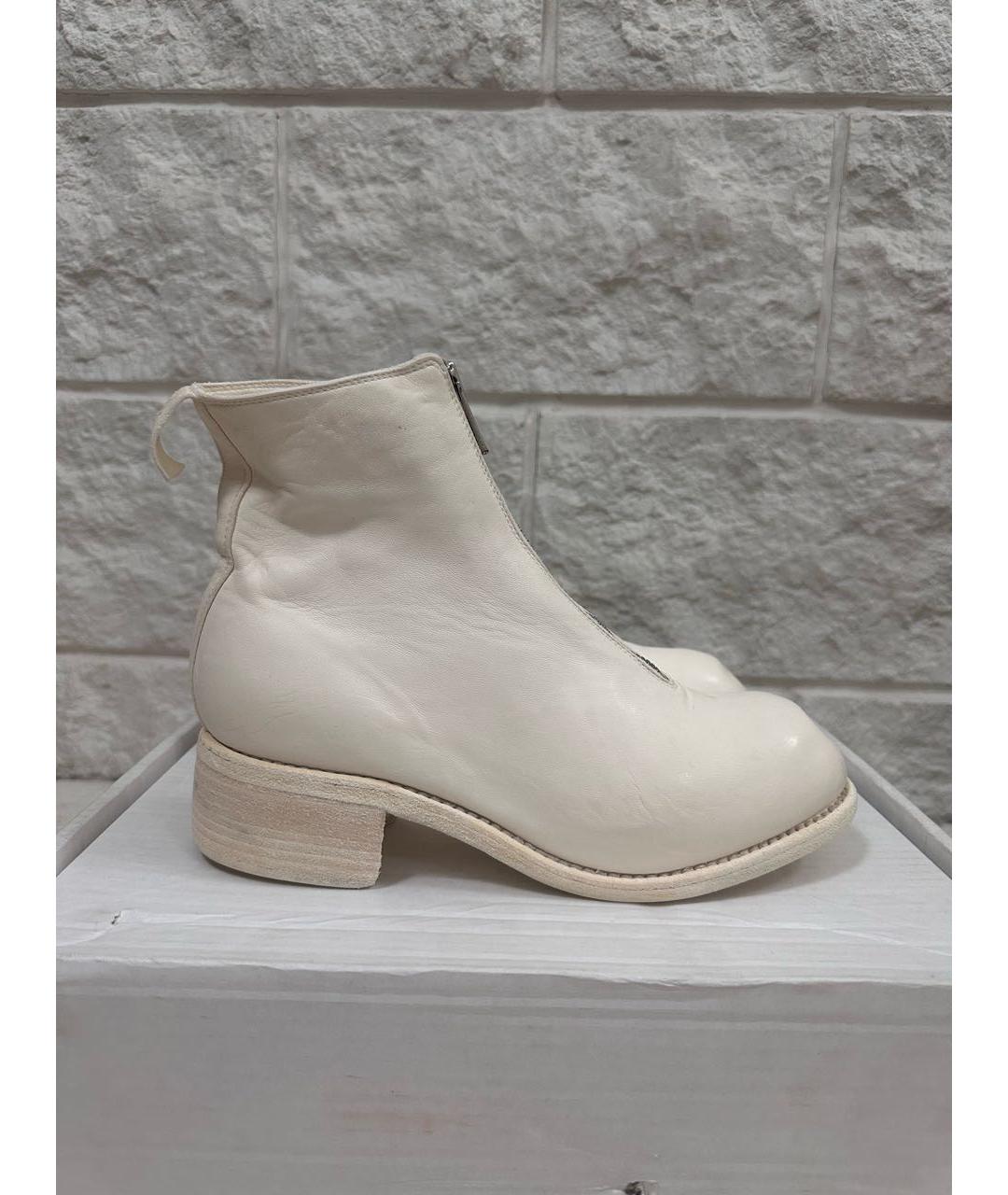 GUIDI Белые кожаные ботинки, фото 6