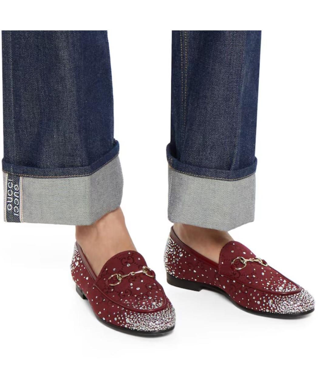 GUCCI Бордовые мокасины, фото 3