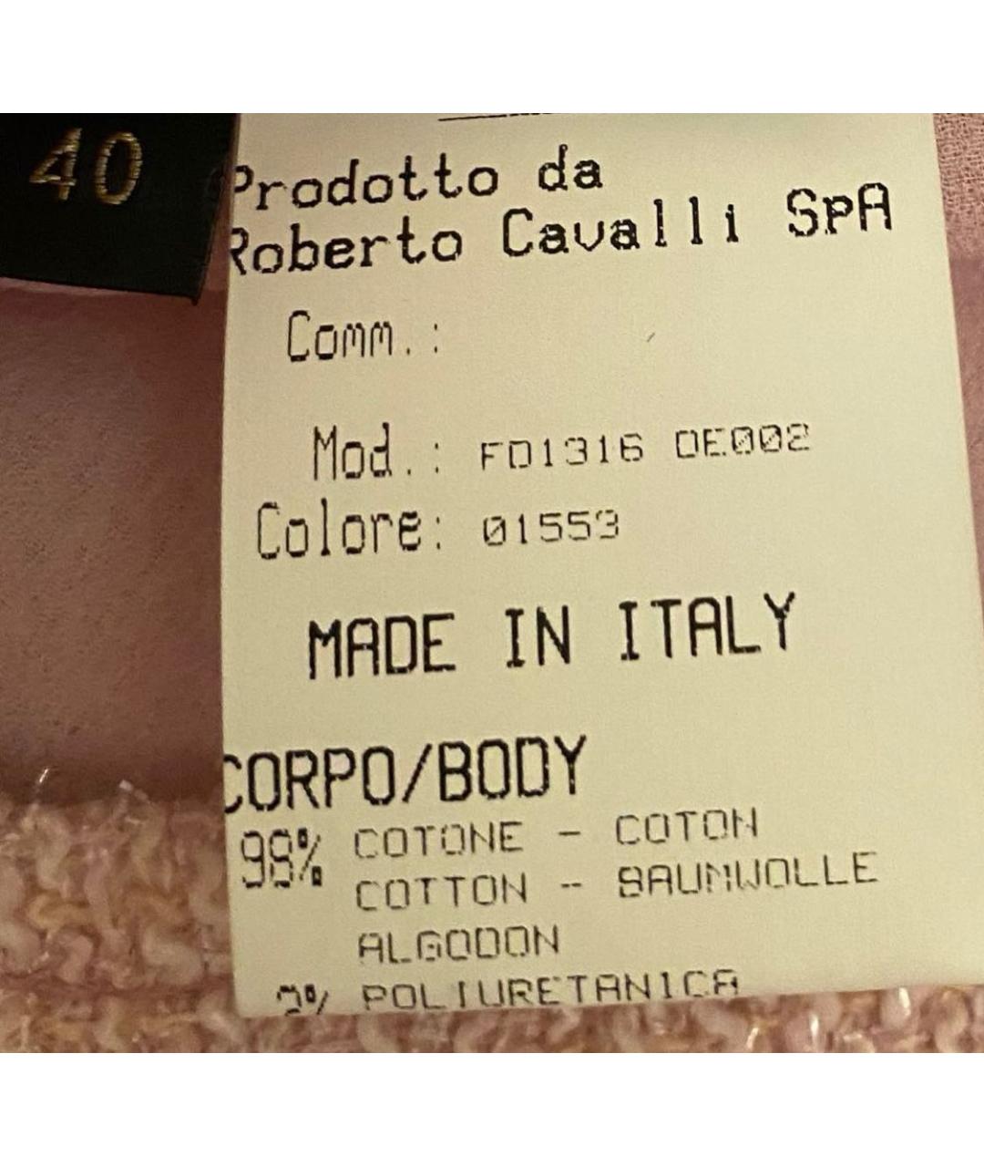 ROBERTO CAVALLI Розовая хлопковая юбка мини, фото 6