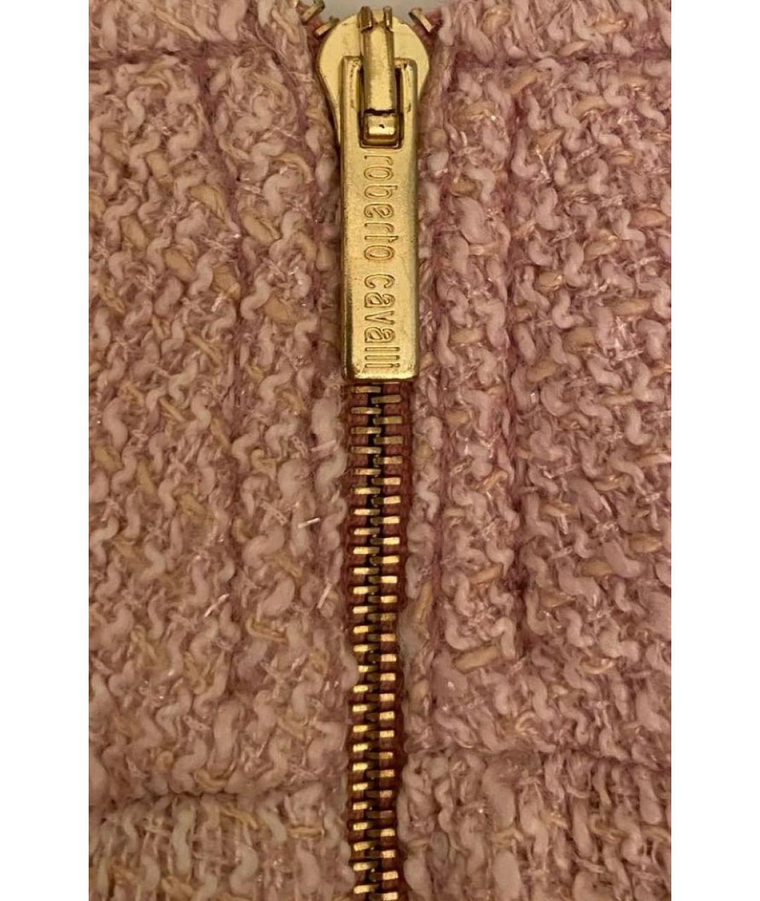 ROBERTO CAVALLI Розовая хлопковая юбка мини, фото 3