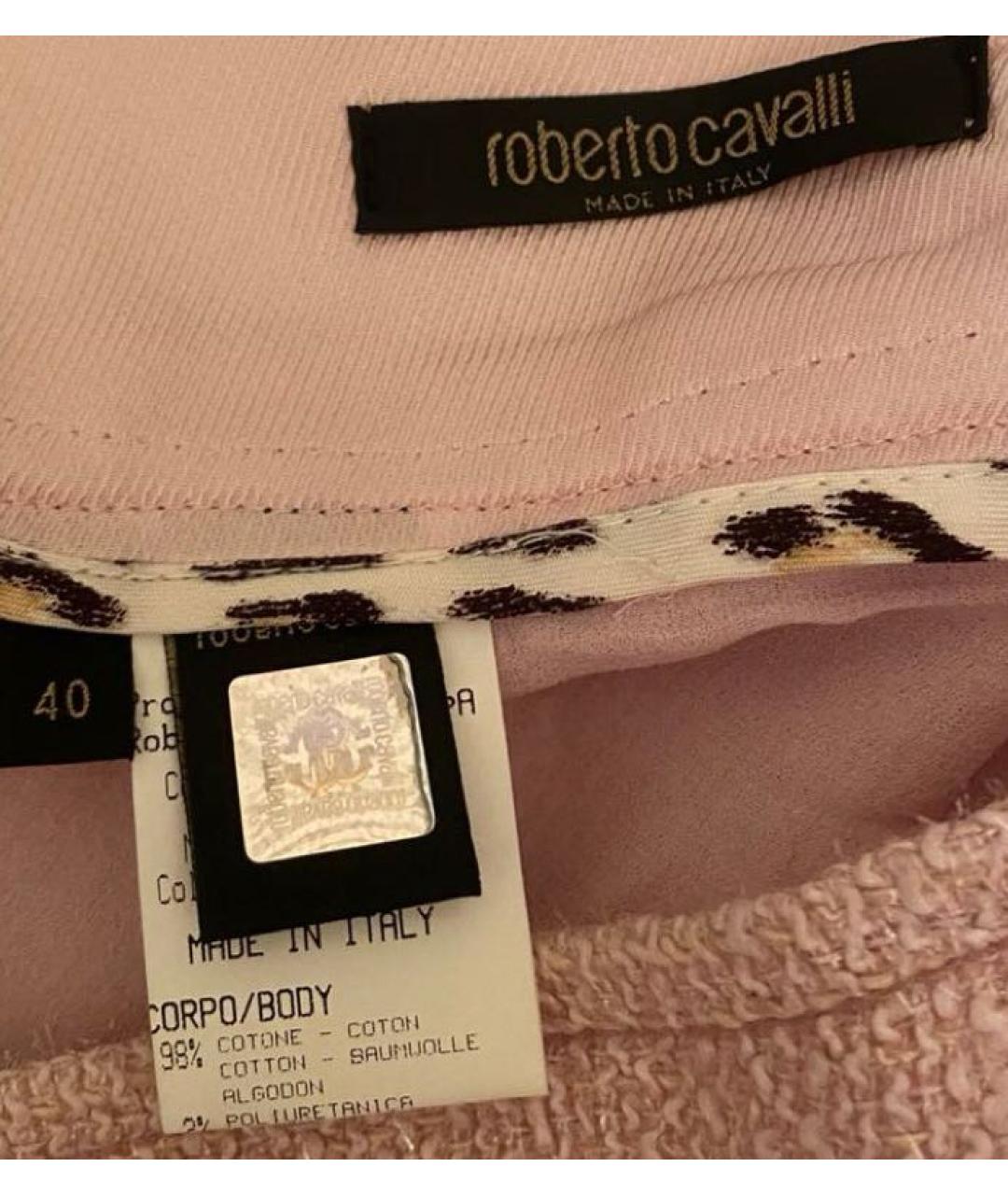ROBERTO CAVALLI Розовая хлопковая юбка мини, фото 5