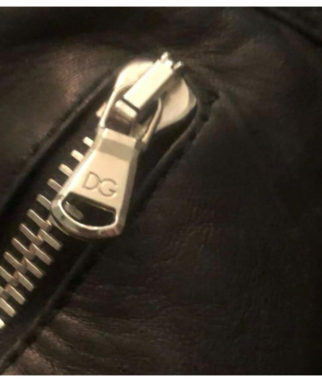 DOLCE&GABBANA Черная кожаная юбка мини, фото 4