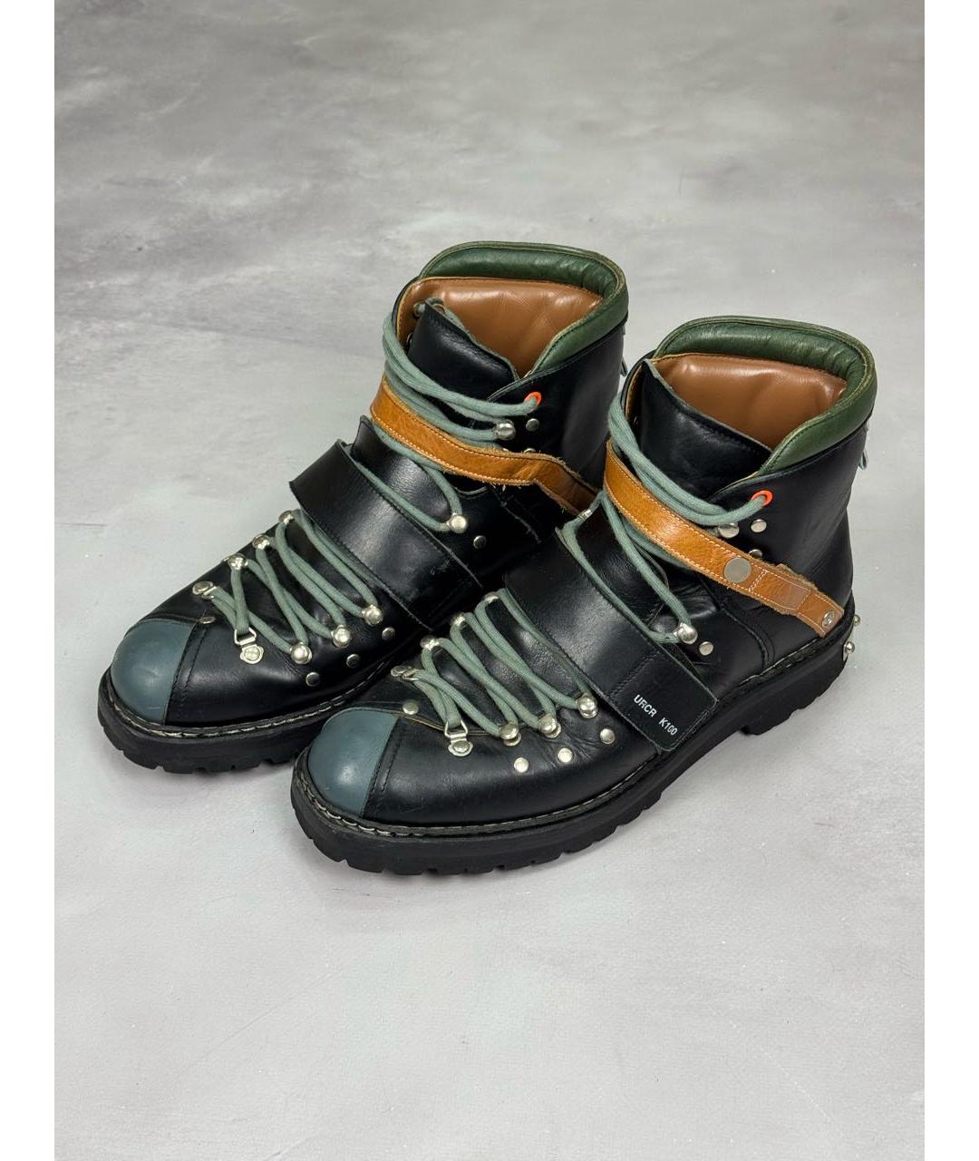 UNDERCOVER Черные кожаные высокие ботинки, фото 2