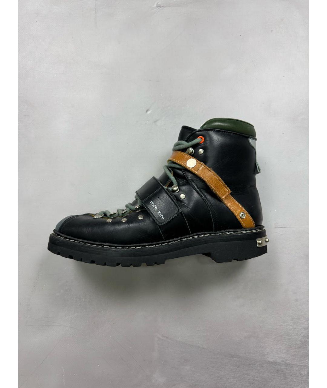 UNDERCOVER Черные кожаные высокие ботинки, фото 9