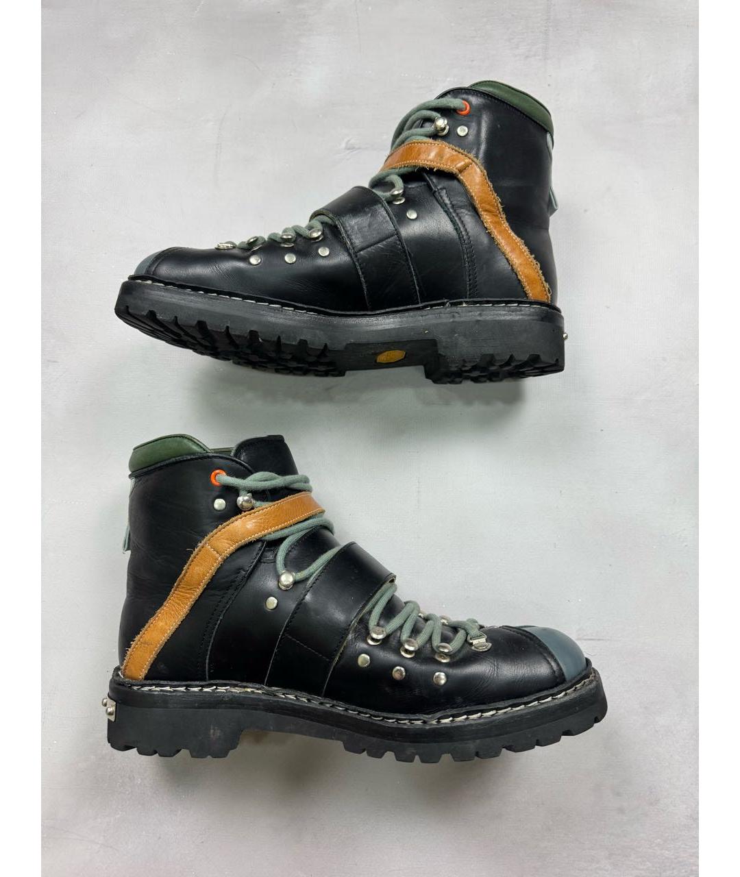 UNDERCOVER Черные кожаные высокие ботинки, фото 6