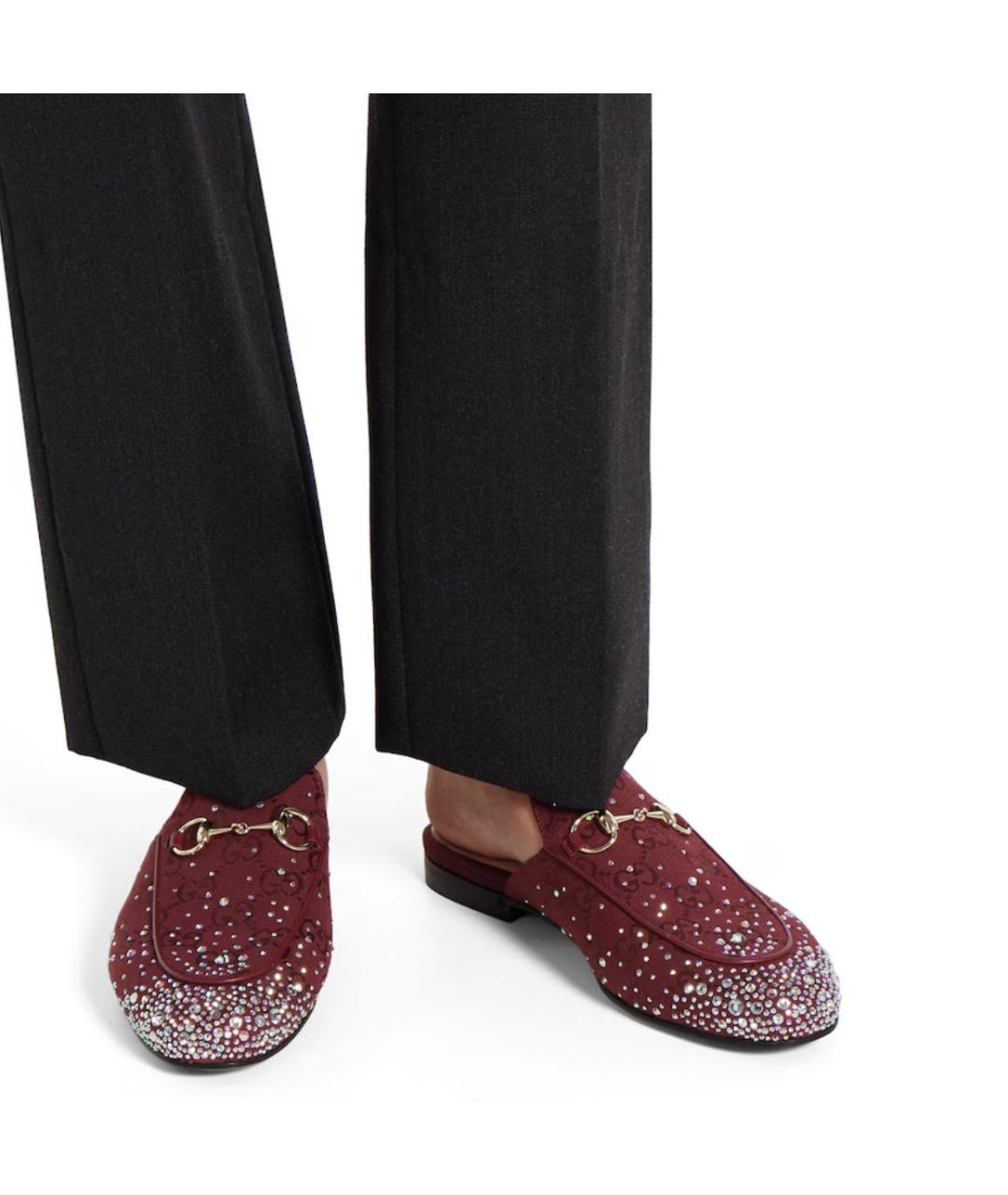 GUCCI Бордовые мюли, фото 3