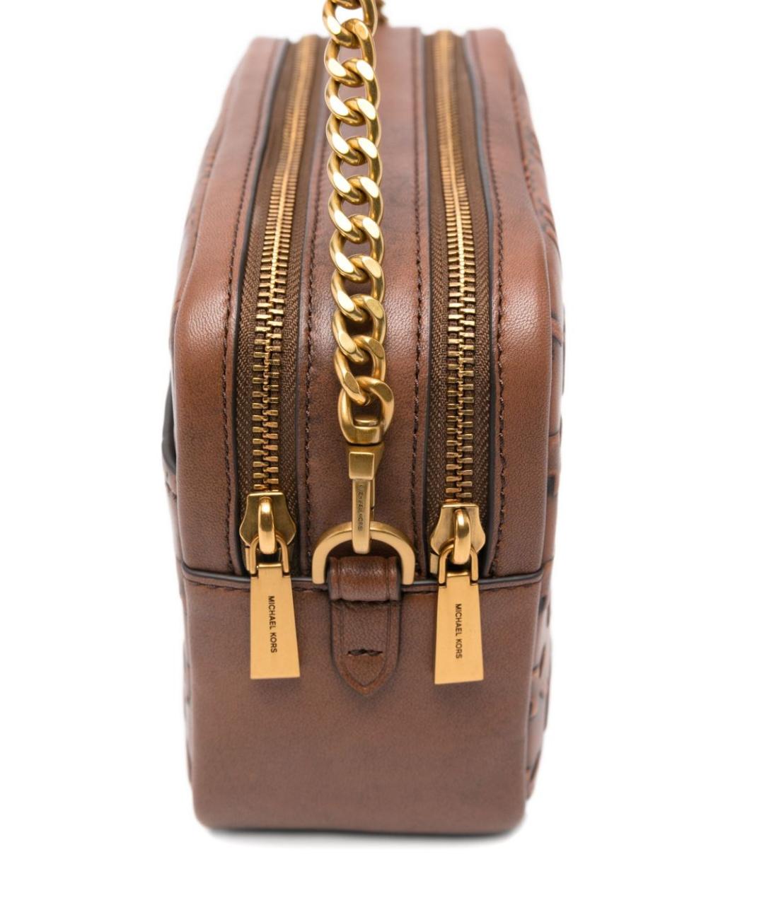 MICHAEL KORS Коричневая кожаная сумка через плечо, фото 5