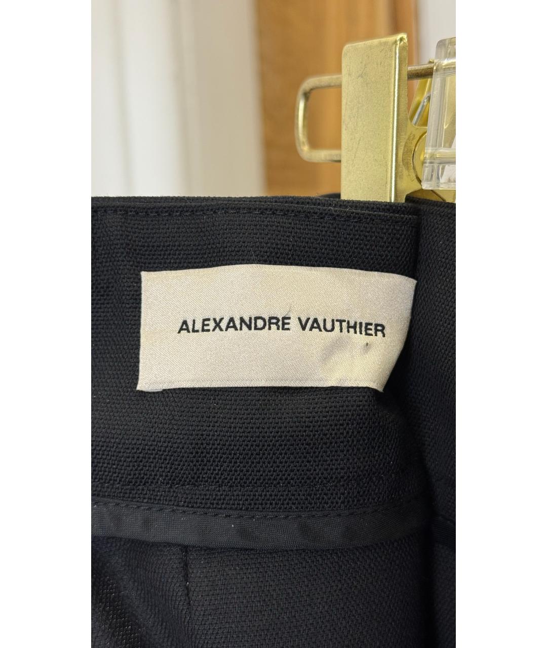 ALEXANDRE VAUTHIER Черные шерстяные прямые брюки, фото 3